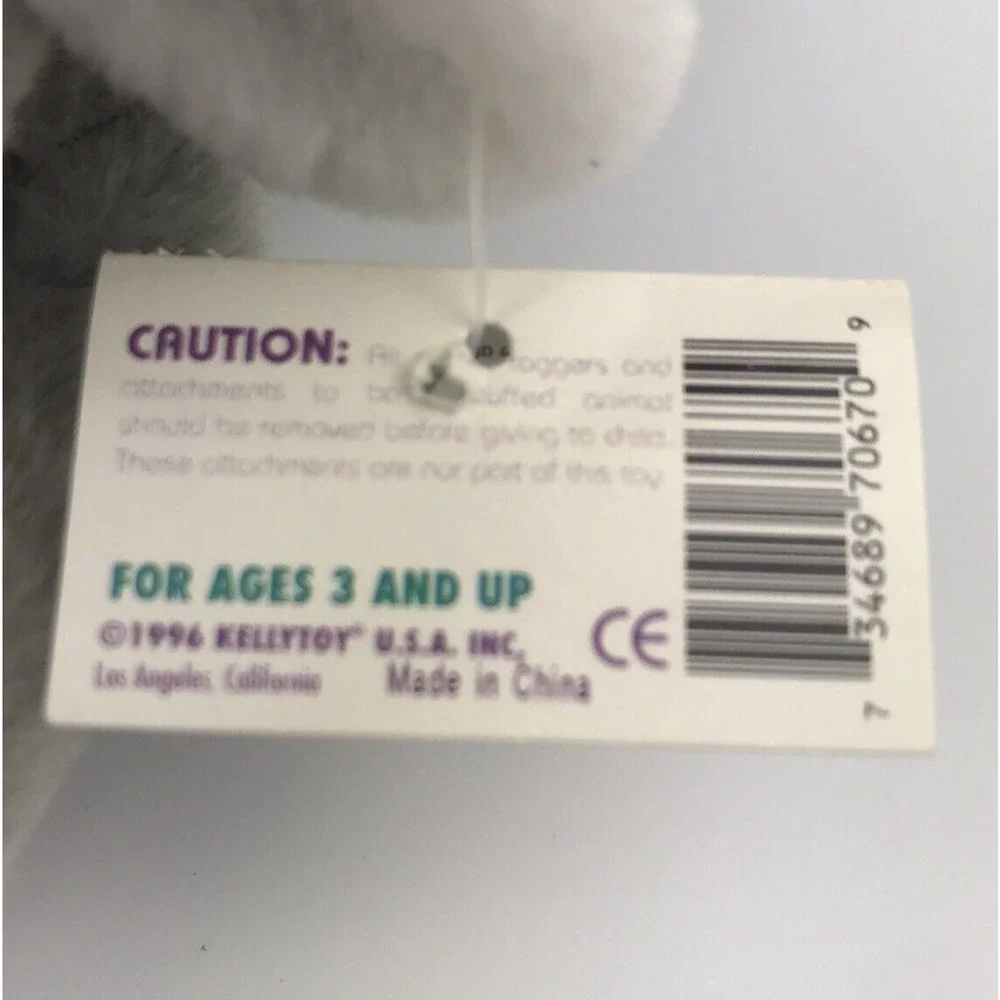Kellytoy Little Mini Beanpal Babies Nuttah Jr. Elephant Plush Suction Cups 1996